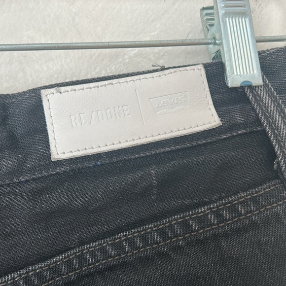 Redone Levi’s black jeans size 25 high rise long inseam straight leg 90s - Picture 9 of 13